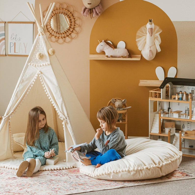 Bodenkissen, rundes Bodenkissen, großes Bodenkissen für Kinder, Bodenkissen-Sitzkissen für Kinder, Leseeckekissen, Kinderbodenkissen Bild 3