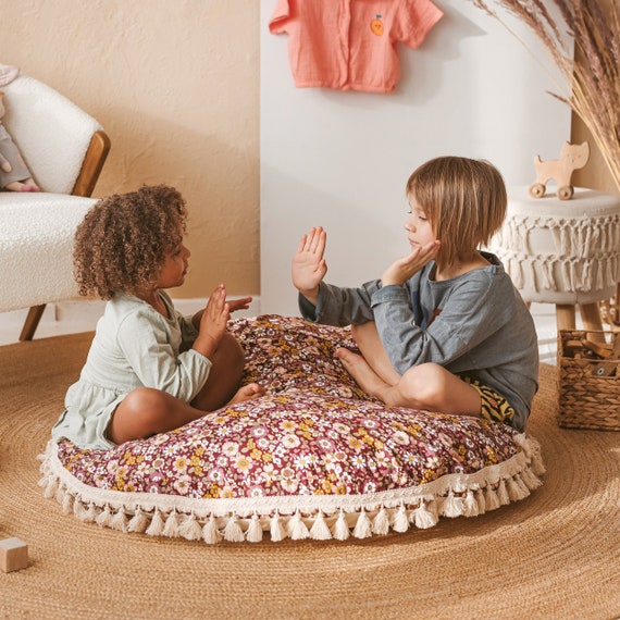 Coussin De Méditation Carré épais En Lin - Idéal Pour Yoga, Détente Et Décoration