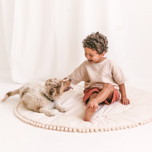 Tapis de jeu pour bébé, tapis pour bébé, tapis de sol rond, tapis de jeu pour bébé, tapis tipi, tapis de jeu rond pour bébé, tapis de jeu rembourré, tapis pour aire de jeux pour bébé