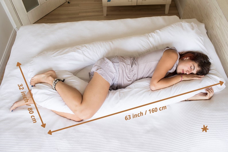 Kapok Pregnancy Pillow, Organic Body Pillow, U Shaped Pillow, Pregnancy Support, Full Body Maternity Pillow, Breastfeeding Pillow, Comfort image 8