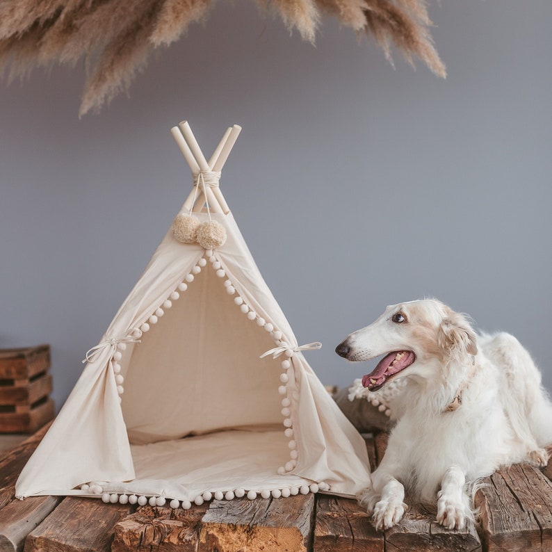 Original Dog Teepee, Dog Bed, Large Dog Bed, Pet Bed, Pet Teepee, Tipi Dog, Cat Teepee, Dog Couch, Dog Tent, Bogo Pet House, Indian Tent Dog image 1