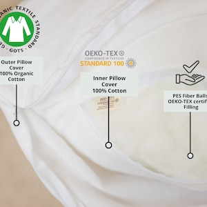 Kapok Pregnancy Pillow, Organic Body Pillow, U Shaped Pillow, Pregnancy Support, Full Body Maternity Pillow, Breastfeeding Pillow, Comfort image 6