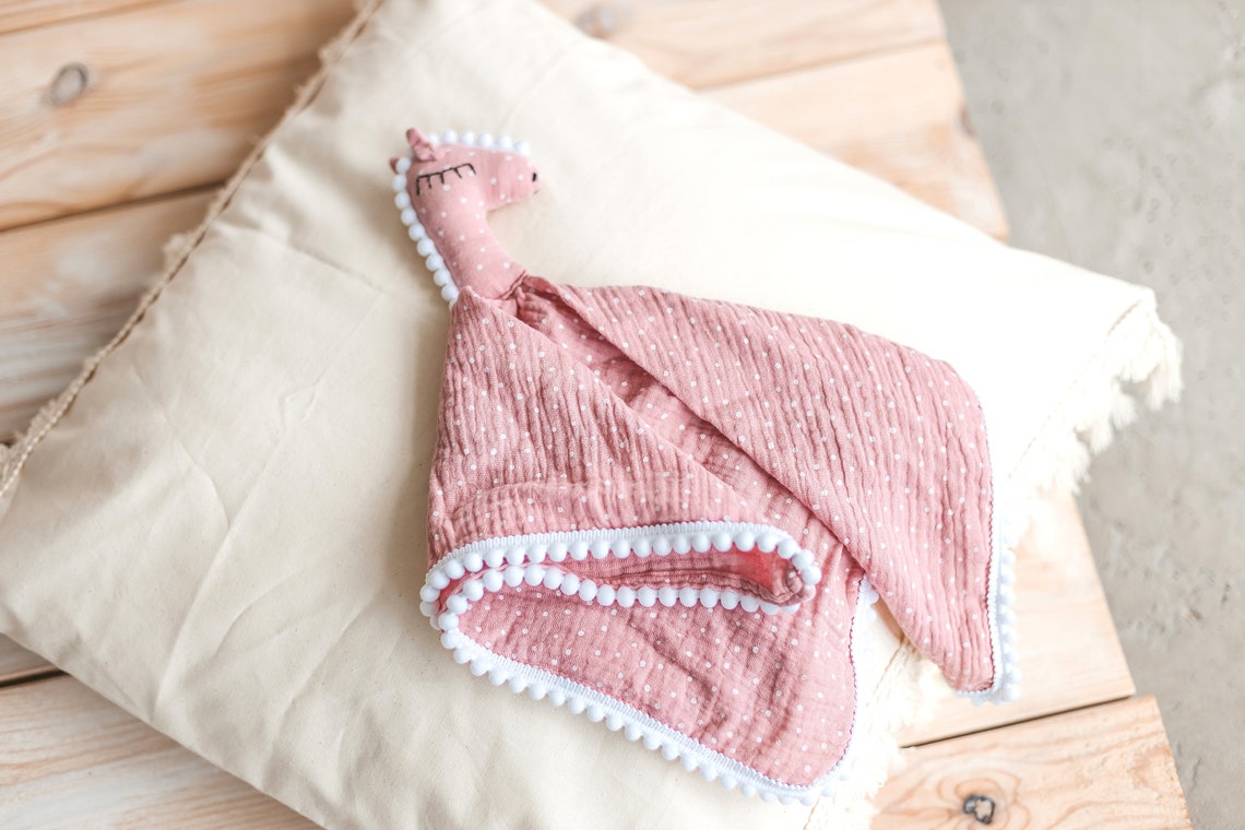 Baby Girl Security Blanket Pink Cuddly Cloth New Born Gift Etsy