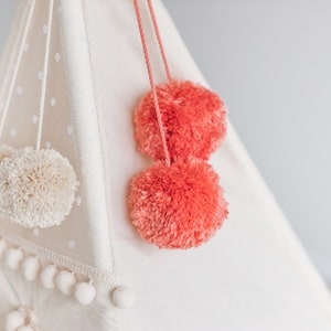 Coral Pom-Pom Balls for Teepee or Kids Room Décor