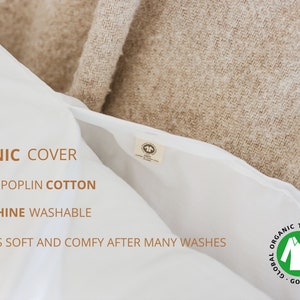 Kapok Pregnancy Pillow, Organic Body Pillow, U Shaped Pillow, Pregnancy Support, Full Body Maternity Pillow, Breastfeeding Pillow, Comfort image 4