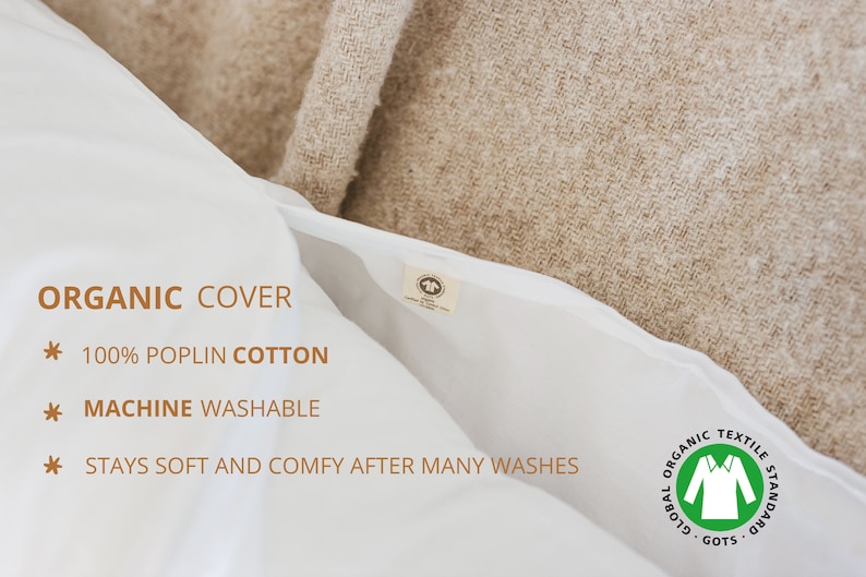 Kapok Pregnancy Pillow, Organic Body Pillow, U Shaped Pillow, Pregnancy Support, Full Body Maternity Pillow, Breastfeeding Pillow, Comfort image 4