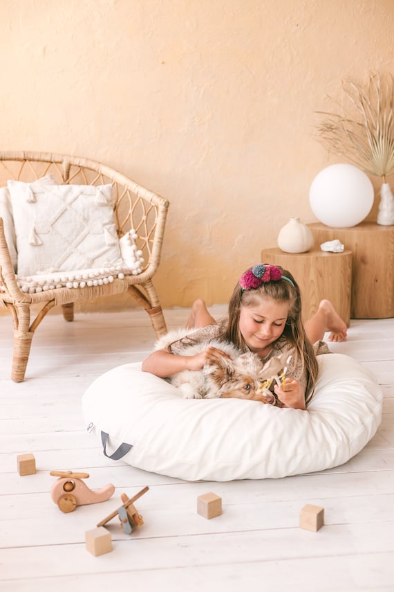 Coussin de sol pour enfants avec glands: grand coussin de style Boho pour  tipi, coussin de sol rond -  France