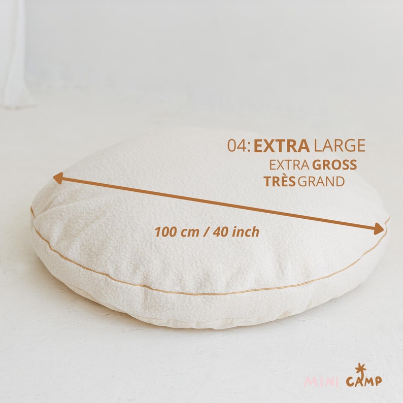 Round Floor Pillow, Large Floor Cushion, Corner Floor Cushion, Floor Pouf, Toddler Floor Cushion, Kids Floor Couch, Minimalist Floor Pillow image 5