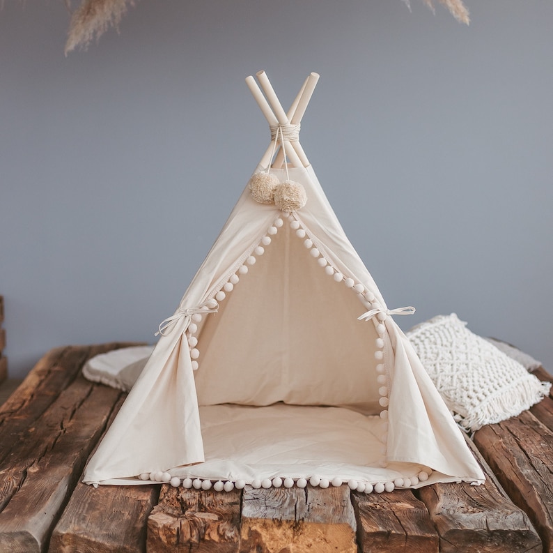 Original Dog Teepee, Dog Bed, Large Dog Bed, Pet Bed, Pet Teepee, Tipi Dog, Cat Teepee, Dog Couch, Dog Tent, Bogo Pet House, Indian Tent Dog image 2