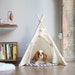 Extra Stable Pet Teepee - Modern Dog Bed from Natural Canvas and Wooden Dowels, Pets bedding