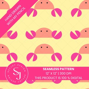 COLORFUL CRAB pattern for summer – seamless PNG pattern to download – perfect for towels, beach bags, cushions, or kids’ projects