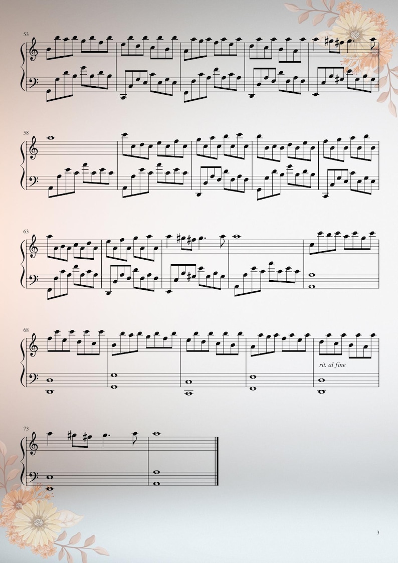 Handel Passacaglia Piano Sheet Music: Intermediate Level (PDF Download ...