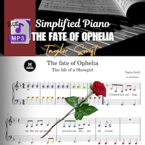 The Fate of Ophelia-Taylor Swift Piano Sheet Music with mp3 Easy Piano