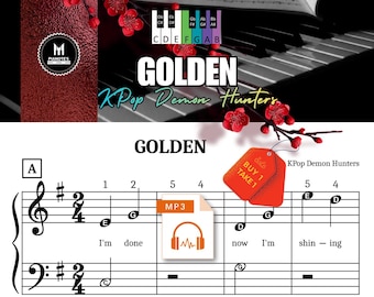 KPop Demon Hunters Golden : Partitions faciles pour piano (Téléchargement numérique)