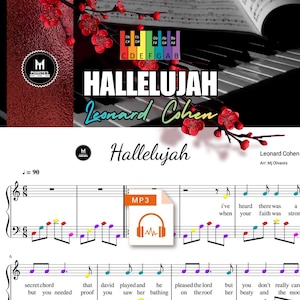 Hallelujah – Leonard Cohen | Easy Piano Sheet Music (Color-Coded Notes + MP3 Guide)