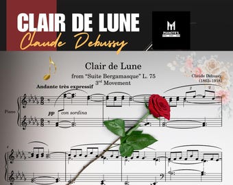 Clair de Lune Piano Sheet Music: Debussy Solo (PDF Download)