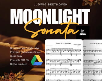Partitura para piano de la Sonata Claro de Luna de Ludwig Van Beethoven