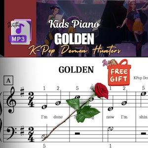 KPop Demon Hunters Golden: eenvoudige bladmuziek voor piano (digitale download)