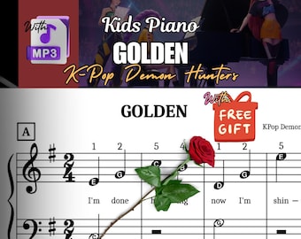 KPop Demon Hunters Golden: Partitura fácil para piano (Descarga digital)