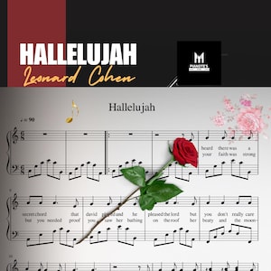 Hallelujah Leonard Cohen Piano sheet music, Custom sheet music