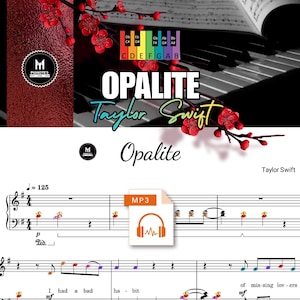 Opalite-Taylor Swift Piano Sheet Music with mp3 Beginner Level