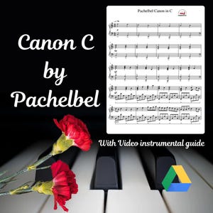 Canon in C Pachelbel Piano sheet music with instrumental video guide