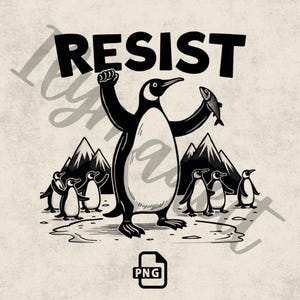 Pinguin Resist png | Lustige Trump Zollgebühren png | Tag der Befreiung Download | Pinguine svg | Ich hab das gemacht | Börse | MAGA | Linke Literatur