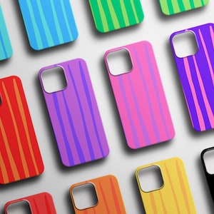 Wavy Stripes Color Pop Phone Case for iPhone 16 15 14 13 Samsung S25 S24 S23 Google Pixel - Vibrant Retro Aesthetic Design