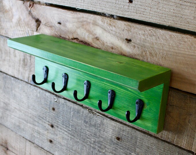 Wall Shelf Key Holder for Wall Rustic Decor Key Hook Key Etsy