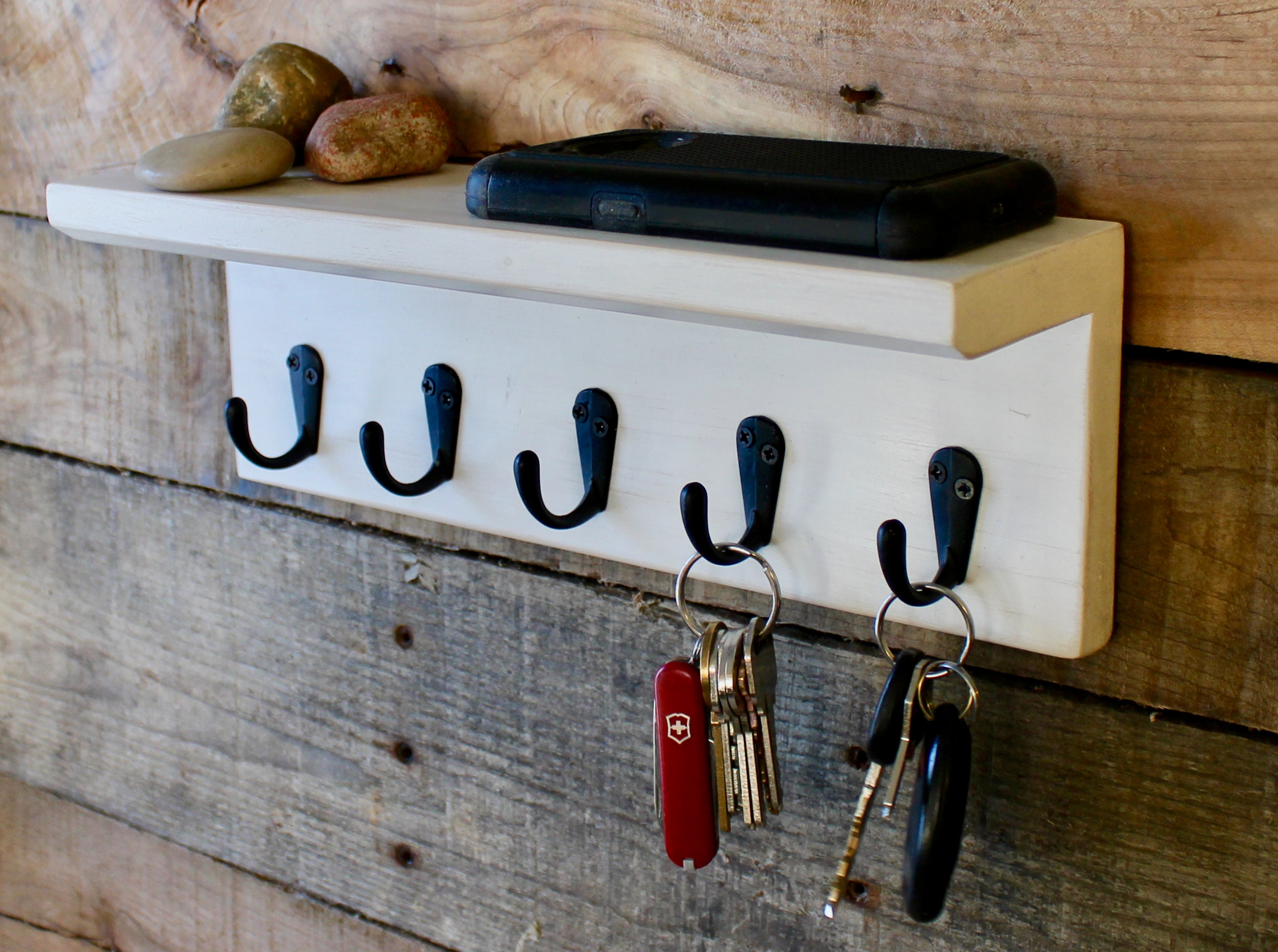 Rustic Key Holder for Wall, Rustic Decor, Key Hook, Key Rack