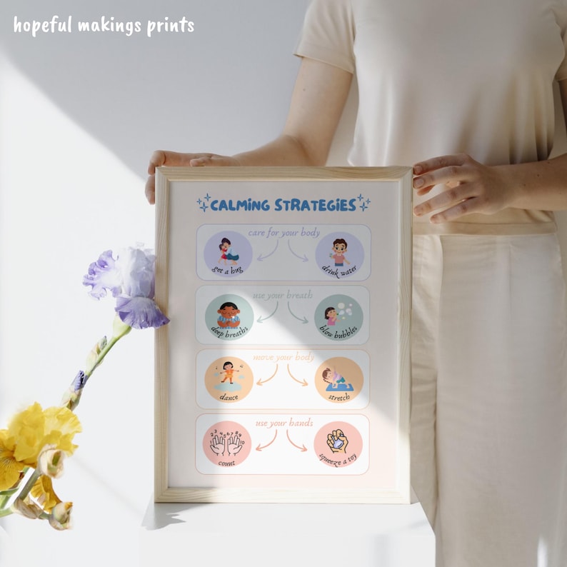Calming Strategies for Kids Digital Art Print, Coping Skill, Playroom ...