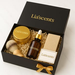 Men's   grooming gift set - Natural shaving soap, beard oil shave brush & shower soap. Handmade skincare for him.
