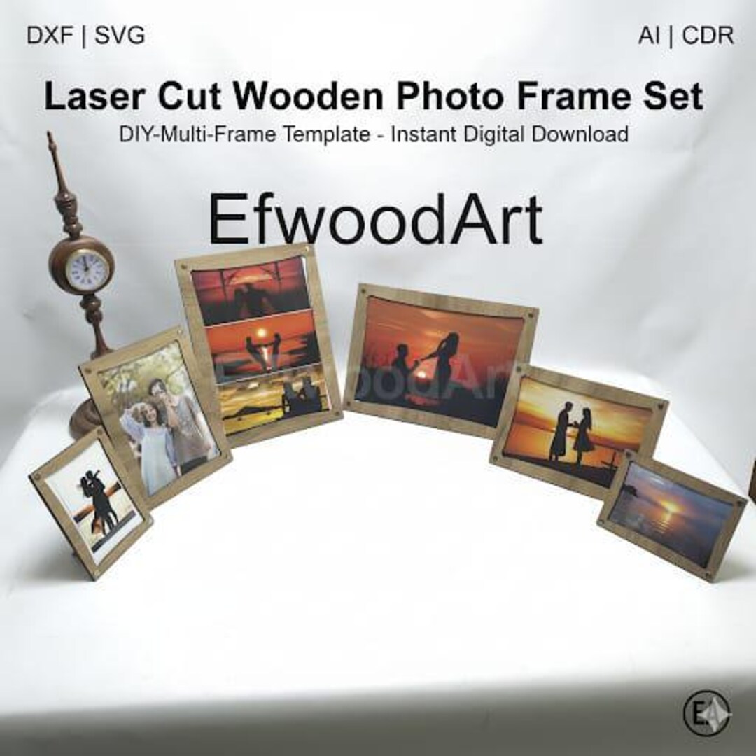 Rustic Photo Frame SVG Bundle: Laser Cut Files for 3mm Plywood - Etsy