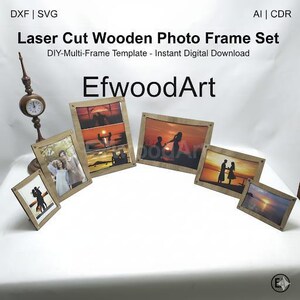 Rustic Photo Frame SVG Bundle: Laser Cut Files for 3mm Plywood