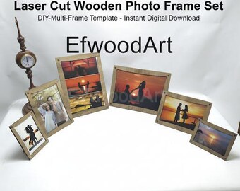 Rustic Photo Frame SVG Bundle: Laser Cut Files for 3mm Plywood