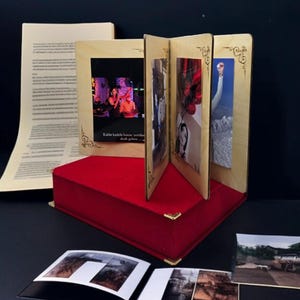 Moldura de memória de madeira - Álbum de fotos romântico, compensado de 3 mm cortado a laser, formatos de arquivo cdr, dxf, ai, svg