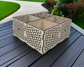 Laser Cut Wooden Desk Organizer: 3mm Compatible File (Digital Download)