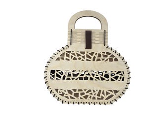 Lasergesneden ronde tassjabloon | Leren en houten portemonnee (svg, dxf, ai, cdr)