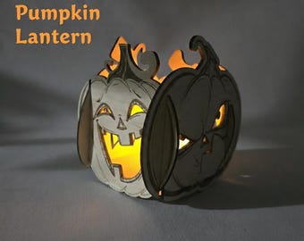 Halloween Pumpkin Lantern SVG: Jack O'Lantern Laser Cut File (Digital Download)
