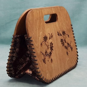 Laser geschnittene Holztasche Vorlage, cdr, dxf, ai, svg Dateiformate