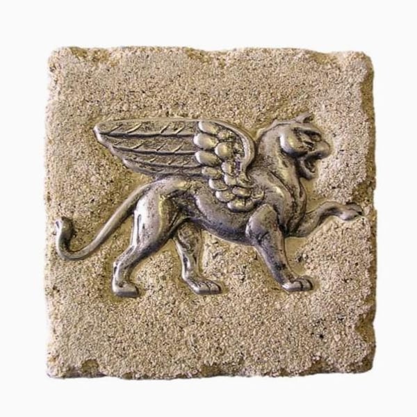 Pewter Griffin Decorative Tile - Right Facing