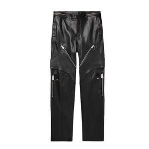 Men's Cargo Genuine Sheep Leather Pants - Handmade Black Leather Jeans - Real Leather Cargo Pants - Gift for Him