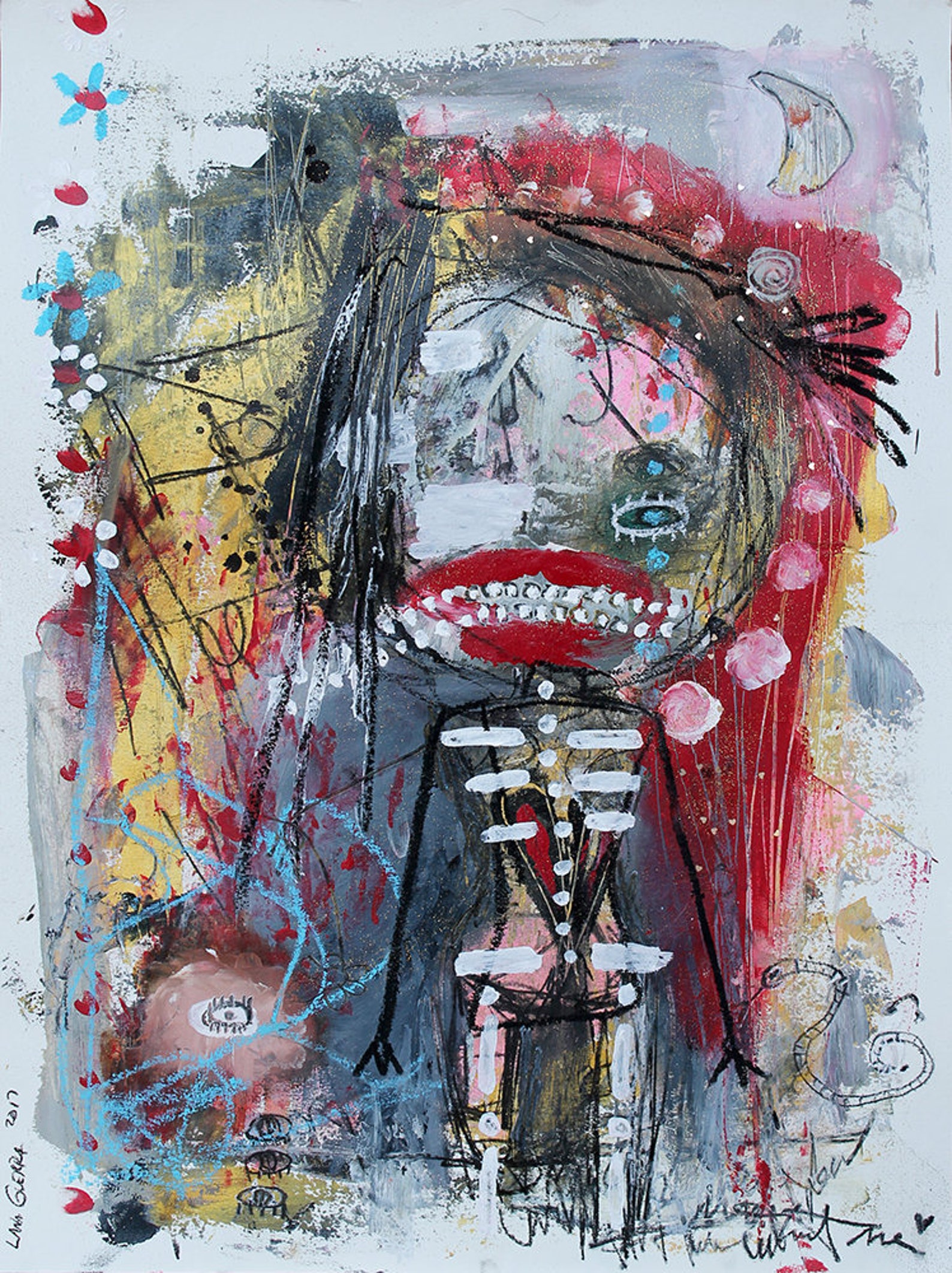 Abstract Self Portrait Painting Art Print. Surreal Art Modern Etsy