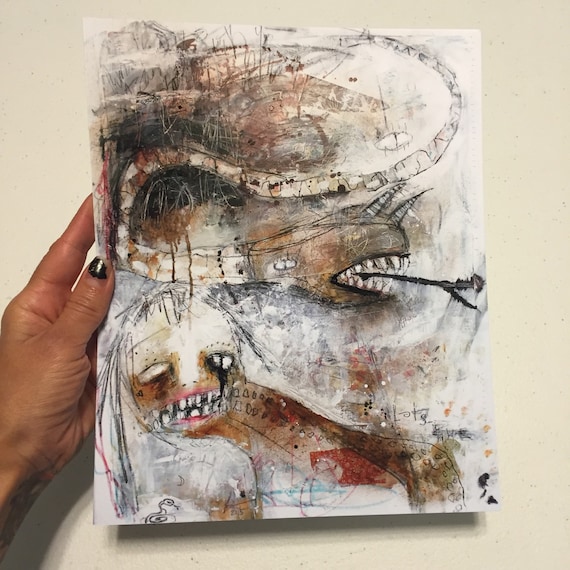 Outsider Art. 8x10 Print, Horror Art Print, Graffiti Art, Lowbrow