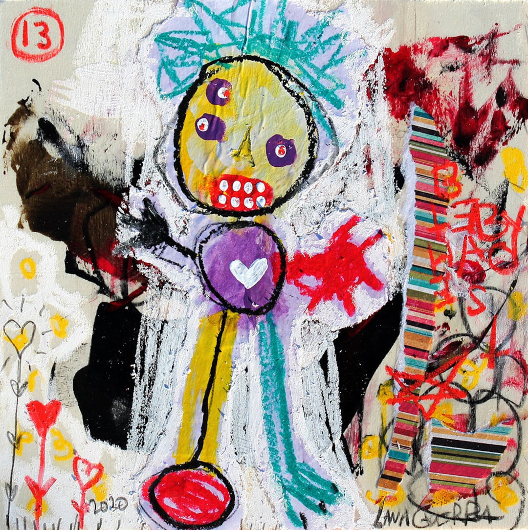 Art Brut Art Print. Raw Outsider Art, Creepy Cute Kids Room