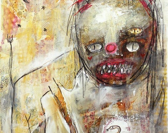 アート・デザイン・音楽 Apocalypse Beauty Horror ContemporaryArt The Tangent Universe (Acrylic on 11”x14” Canvas) #horror