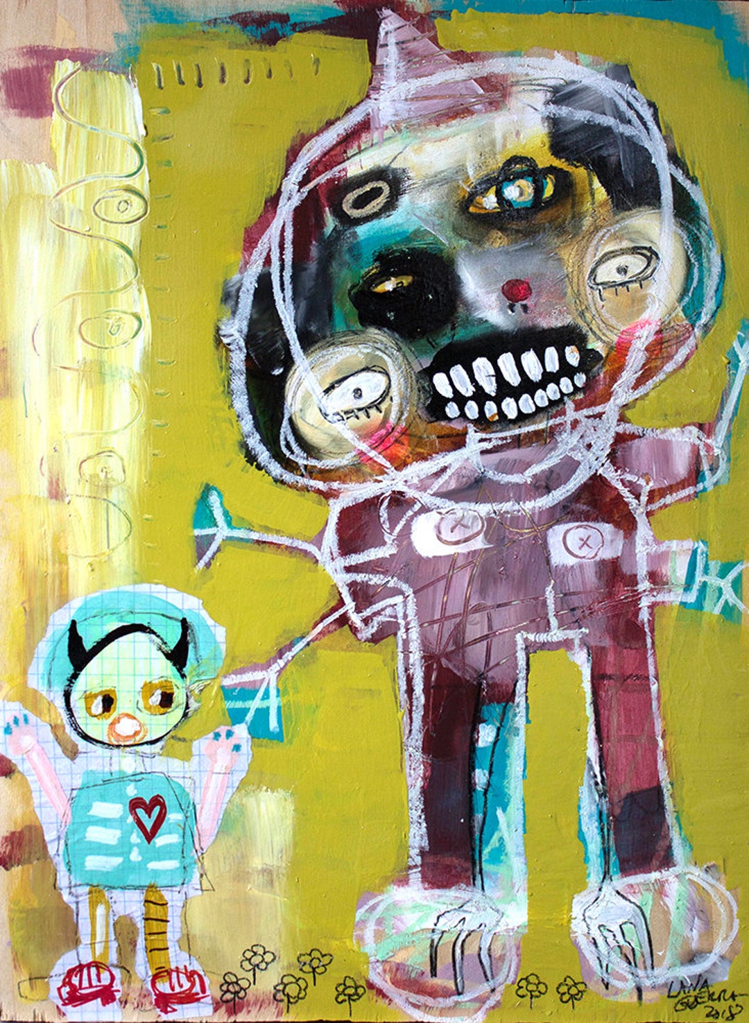 Raw Outsider Art Print, Modern Art Print, Weird Kunst Wall
