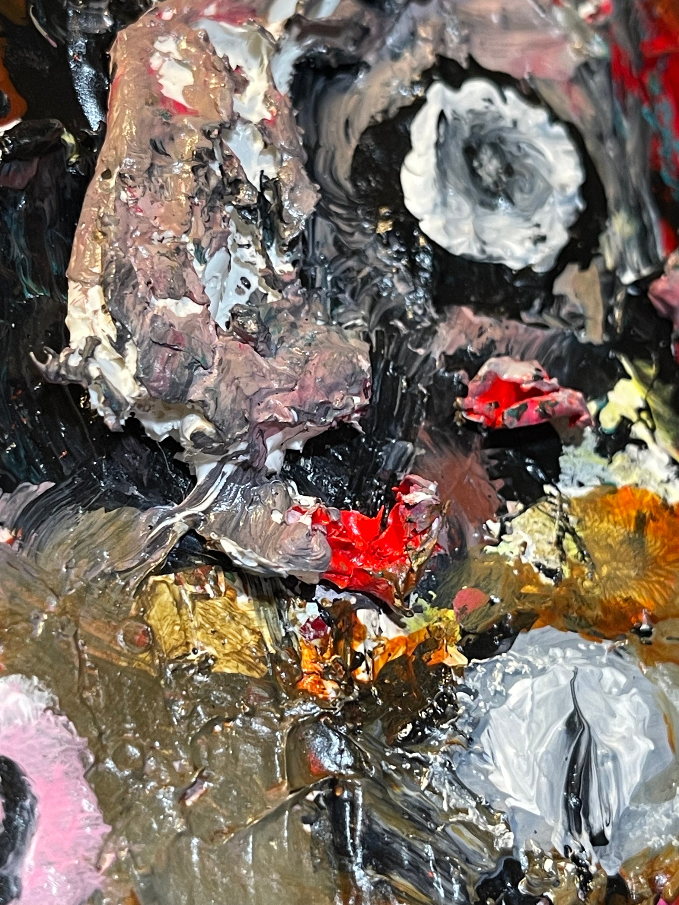 Abstract Art Painting, Dark Art Devil Textured Outsider Art, Art Brut ...