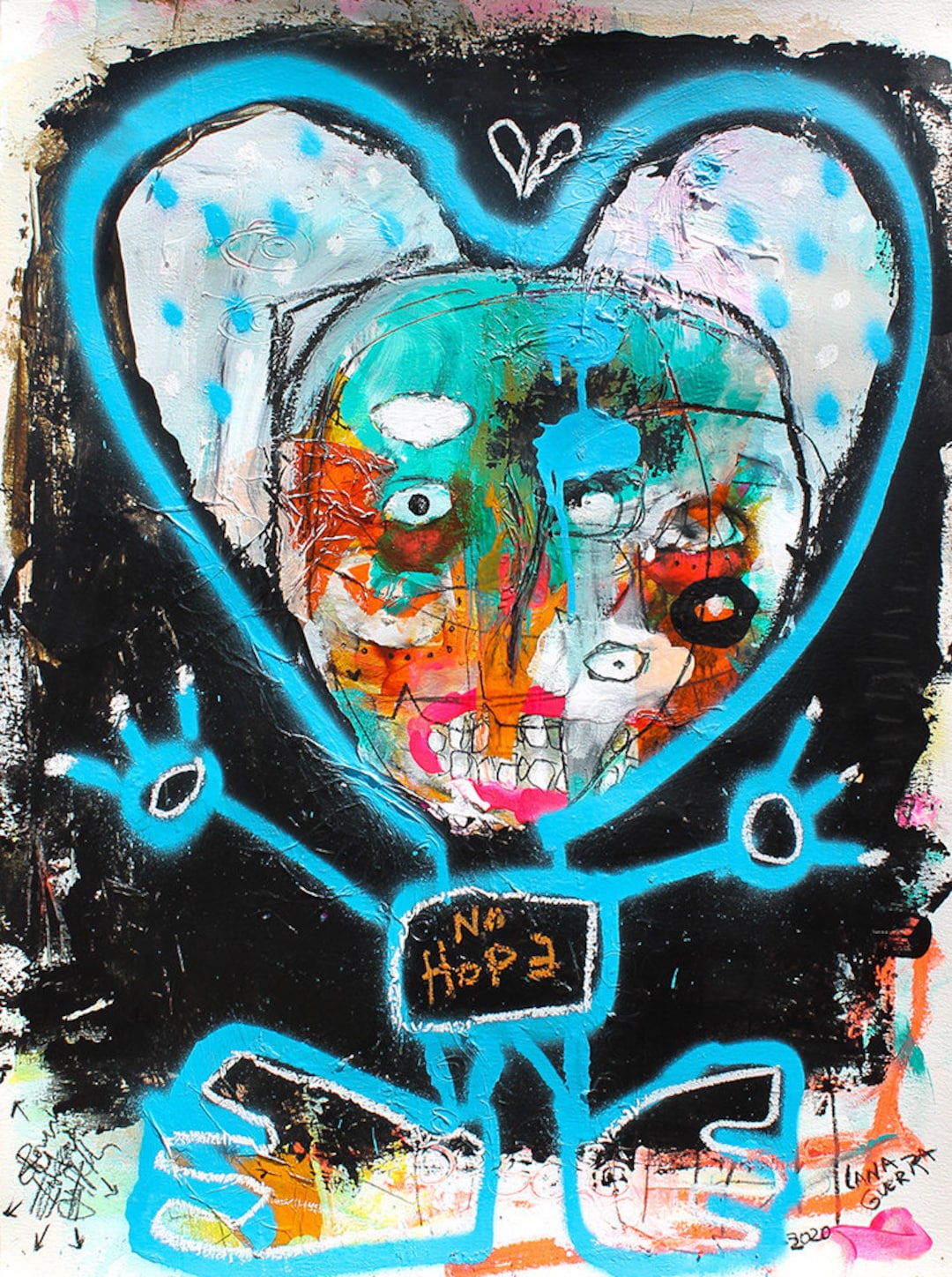 Dark Art Print. Creepy Cool Art Gift, Gnarly Graffiti Style Bear