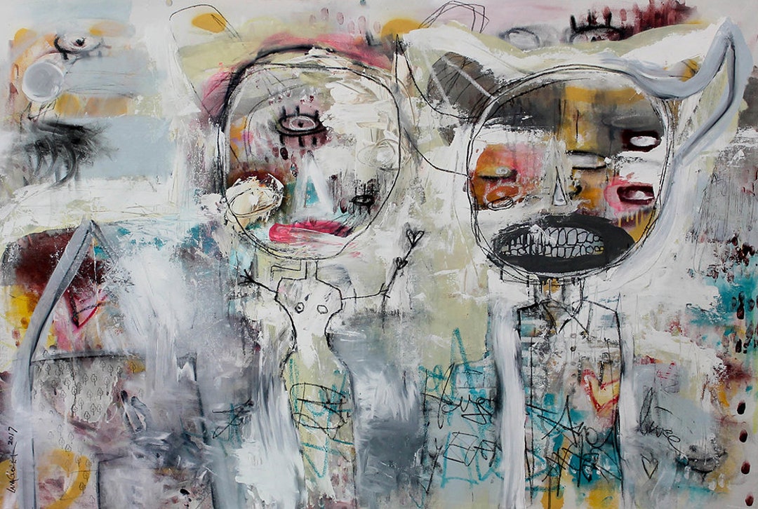 太*郎様 「 あの人が笑顔でいられるように 」｜絵画 原画 抽象画 動物画 ドロ どんぶらこ、海を渡る――外国の画家が「桃太郎」を描いてみたら